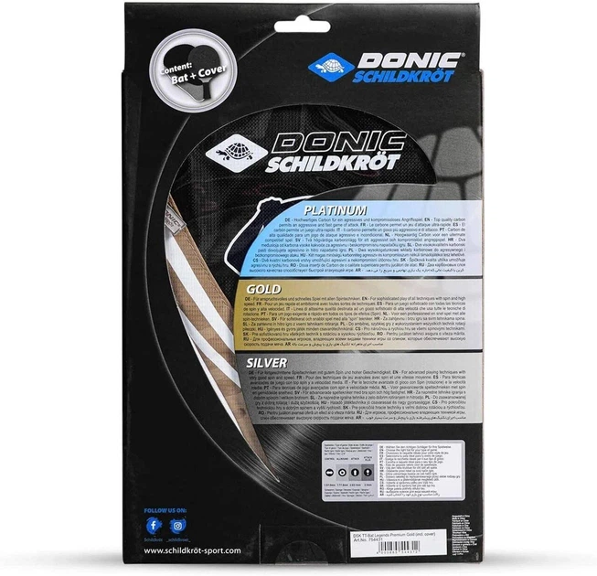 Ракетка для настольного тенниса Donic-Schildkrot Legends Gold Line 754431 (Оriгинал) - Фото 5 Ракетка для настольного тенниса Donic-Schildkrot Legends Gold Line 754431 (Оriгинал) - изображение 5
