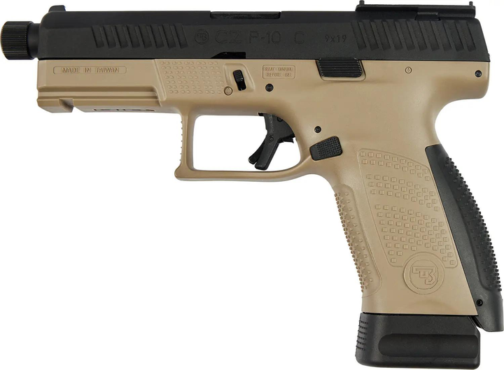 Пістолет страйкбольний ASG CZ P-10C OR-OT Dual-Tone. Blowback. CO2 кал. 6 мм Black/fde - зображення 1