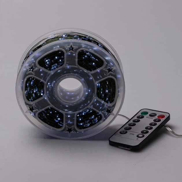 Гирлянда светодиодная GarlandoPro 2000L200MGW Роса Нить на 2000 LED зеленая 200 м 8 режимов Белый (127-107-2000L200MGW) - изображение 2