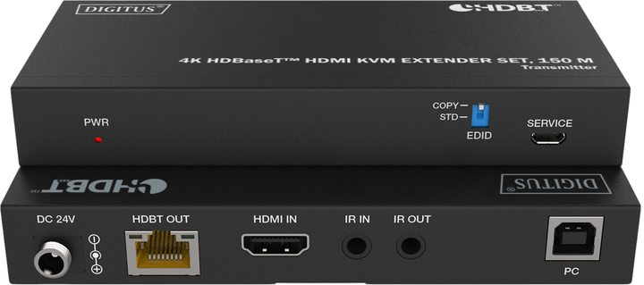 KVM-розширювач Digitus HDBaseT HDMI Cat 6A/7/8 150 м Black (DS-55522) - зображення 3