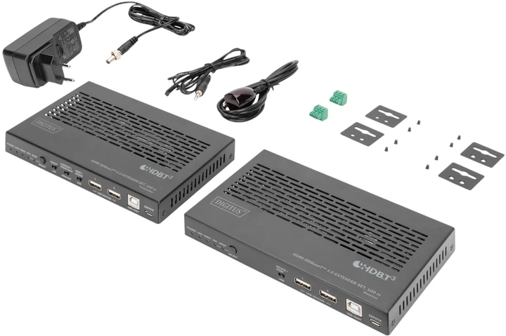 Przedłużacz KVM Digitus HDBaseT 3.0 HDMI Cat 6A/7/8 100 m Black (DS-55523) - obraz 7