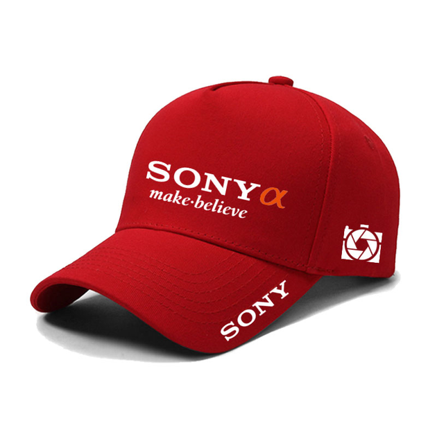 Кепка бейсболка фотографа з логотипом Sony A — червона - Фото 1 Кепка бейсболка фотографа з логотипом Sony A — червона - зображення 1