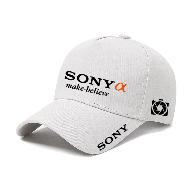 Кепка бейсболка фотографа з логотипом Sony A — біла - Фото 1 Кепка бейсболка фотографа з логотипом Sony A — біла - зображення 1