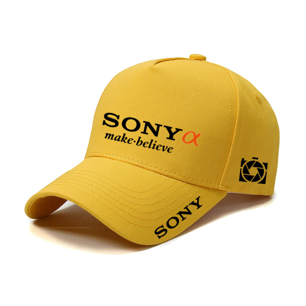 Кепка бейсболка фотографа з логотипом Sony A — жовта - Фото 1 Кепка бейсболка фотографа з логотипом Sony A — жовта - зображення 1