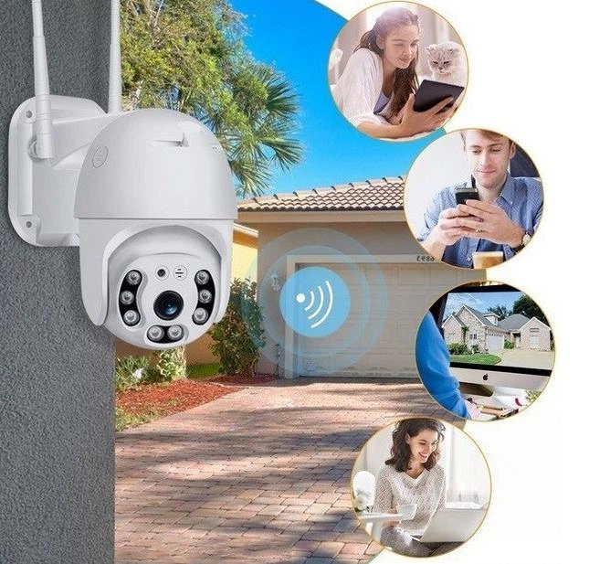 Камера видеонаблюдения уличная IP CAM 6 вайфай видеокамеры поворотная настенная с влагозащитой ночная съёмка - изображение 3