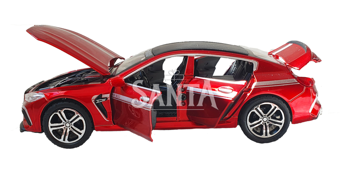 Игрушечная машинка металлическая BMW Manhart MH8 800 АвтоЕксперт БМВ, красный, звук, свет, иннерция, откр. двери, капот, багажник, 15*7*5 см (TK-3054) - изображение 6