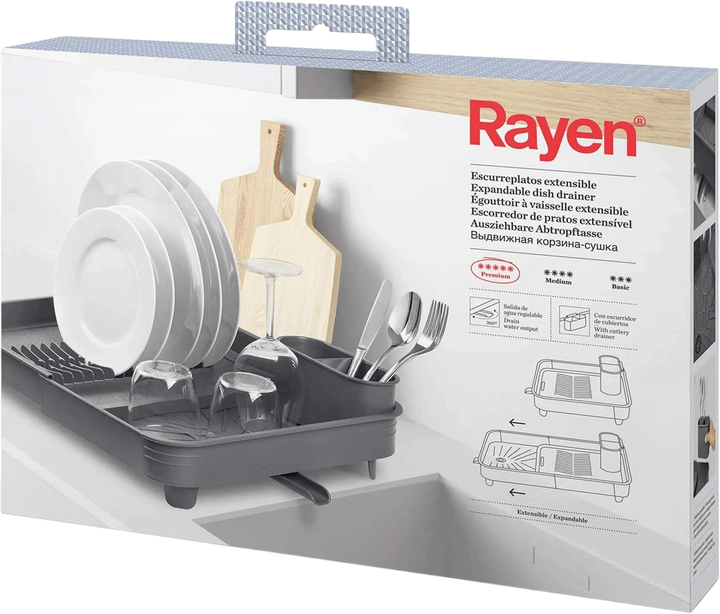 Сушарка для посуду Rayen висувна (8412955301316) - зображення 8