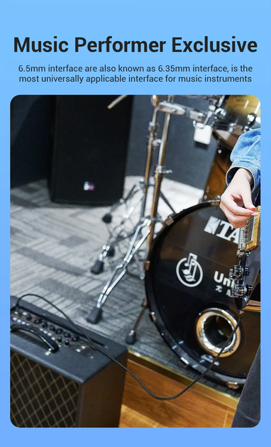Кабель аудіо Vention 6.5 мм — 6.5 мм у нейлоновому обплетенні 6.35 мм AUX TS 3 м Black (BASHI) - Фото 10 Кабель аудіо Vention 6.5 мм — 6.5 мм у нейлоновому обплетенні 6.35 мм AUX TS 3 м Black (BASHI) - зображення 10