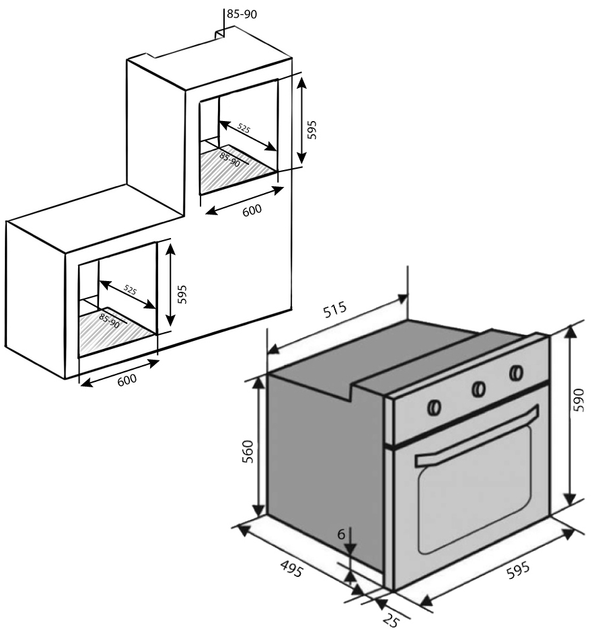 Духова шафа електрична Ventolux EO60TC-6P IVG - зображення 8