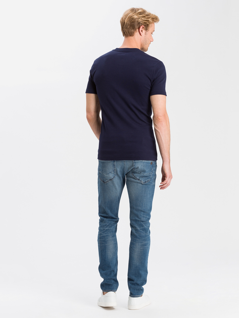 Koszulka męska bawełniana długa Cross Jeans 15495-001 S Granatowa (8699438973103) - obraz 4