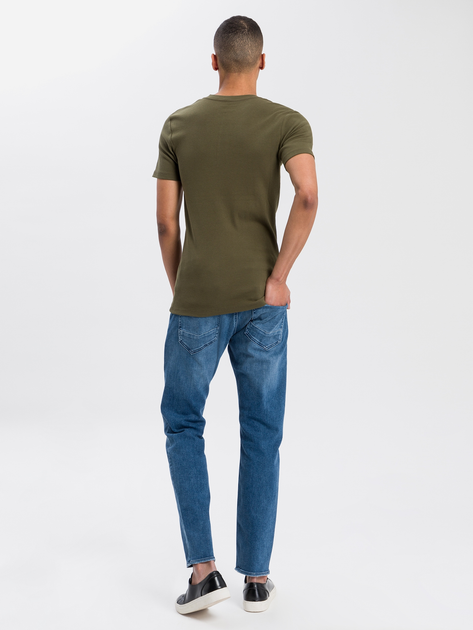 Koszulka męska bawełniana długa Cross Jeans 15495-002 S Khaki (8697319229875) - obraz 4