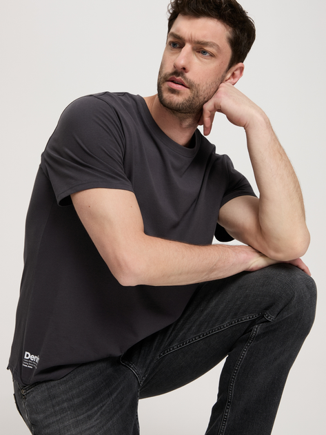 Koszulka męska bawełniana długa Cross Jeans 16013-021 3XL Ciemnoszara (8697319662603) - obraz 4