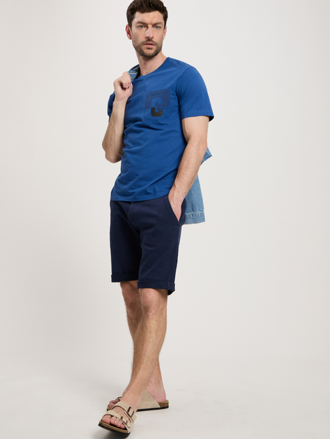 Футболка бавовняна довга чоловіча Cross Jeans 16015-014 XL Синя (8697319659665) - зображення 3