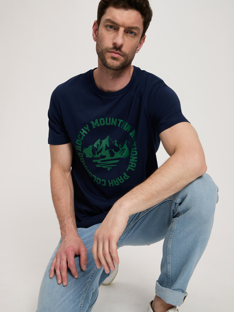 Koszulka męska bawełniana długa Cross Jeans 16017-001 M Granatowa (8697319659795) - obraz 4