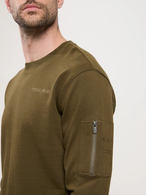 Bluza bez kaptura męska Cross Jeans 25458-002 S Khaki (8697319663570) - obraz 5