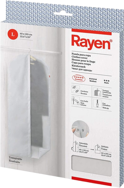 Pokrowiec na odzież Rayen Rozmiar L 60 x 150 cm (8412955020156) - obraz 7