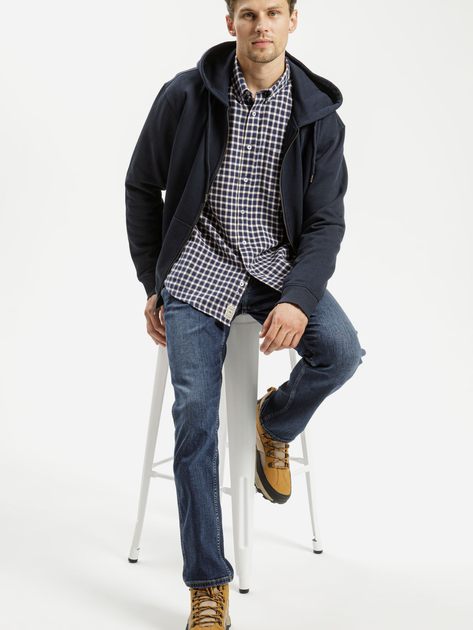 Сорочка бавовняна чоловіча Cross Jeans 35566-524 M Темно-синя (8697319661125) - зображення 3