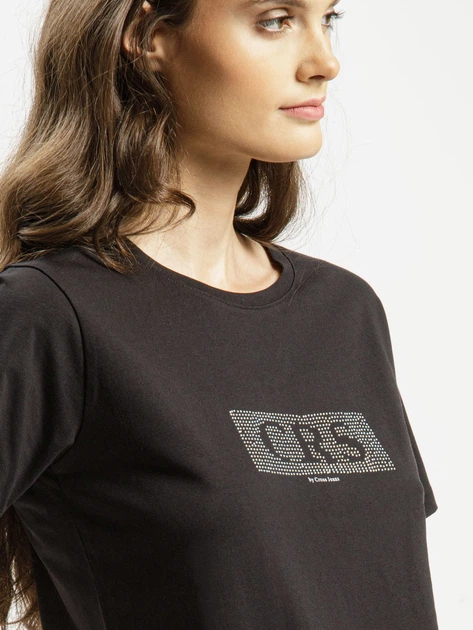 Футболка бавовняна довга жіноча Cross Jeans 56145-020 M Чорна (8697319674859) - зображення 4