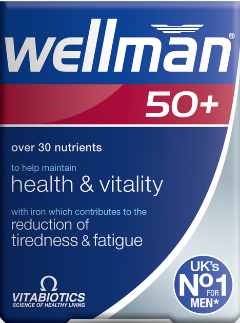 Suplement diety Vitabiotics Wellman 50+ dla mężczyzn po 50 roku życia 30 tabletek (5021265223510) - obraz 1