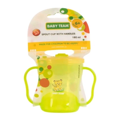 Поильник-непроливайка Baby Team С ручками и складным носиком 180 мл (4824428050029) - изображение 2