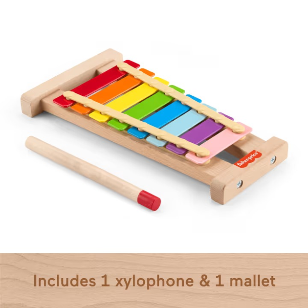 Drewniana zabawka Fisher-Price cymbałki (0194735238484) - obraz 3