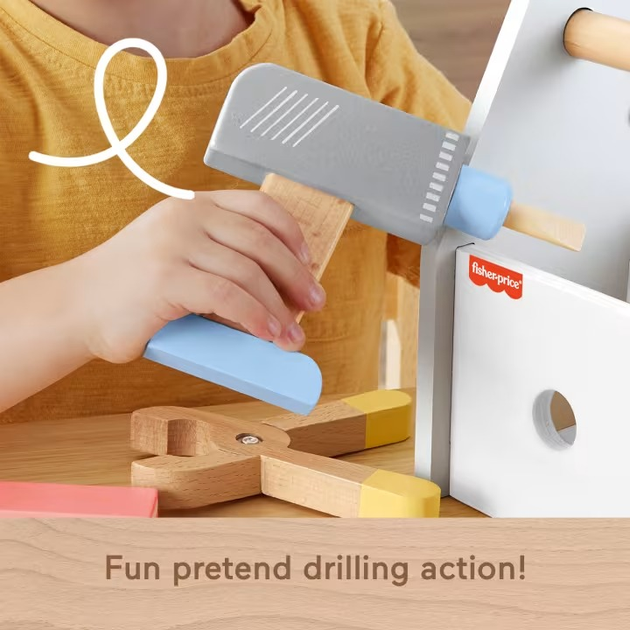 Drewniany zestaw do zabawy Fisher-Price Mały majsterkowicz (0194735246076) - obraz 4