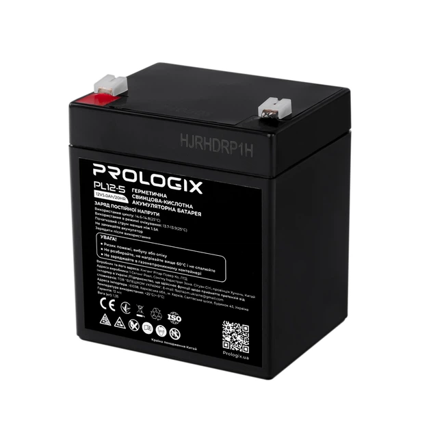 Аккумуляторная батарея Prologix 12V 5AH (PL12-5) AGM - Фото 3 Аккумуляторная батарея Prologix 12V 5AH (PL12-5) AGM - изображение 3