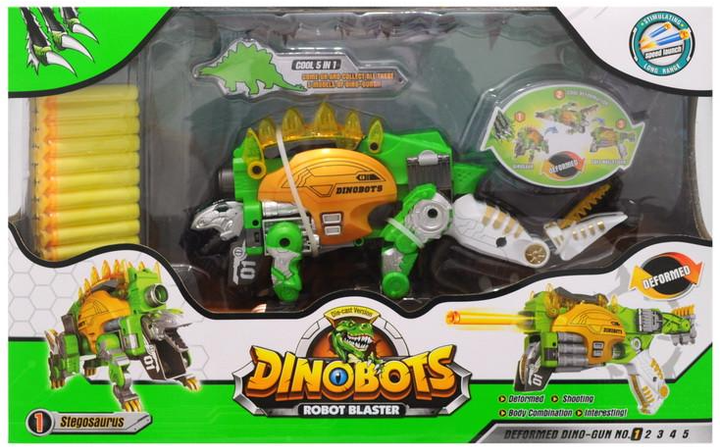 Pistolet Lean Toys 2 w 1 Dinozaur Stegozaur Zielony (5904204759007) - obraz 1