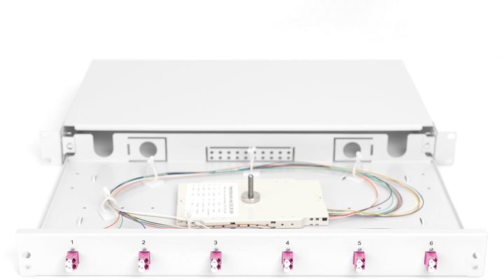Panel optyczny Digitus Professional 19" 1U 6 x LC DX, OM4, szafa serwerowa/zespół stelaża (DN-96330-4) - obraz 4
