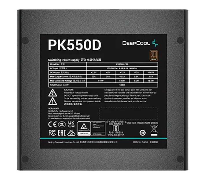 Блок питания Deepcool PK550D 550W 80 Plus Bronze (PK550D-FA0B-EU) EU - изображение 4
