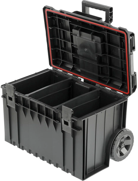 Skrzynka systemowa YATO 3 sekcje, na kołach z teleskopową rączką 585x425x410 mm (YT-09166) - obraz 3