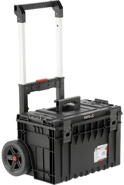 Skrzynka na narzędzia YATO 52V S1, 2 sekcje, na kółkach, z teleskopową rączką, 660x643x483 mm (YT-09159) - obraz 3