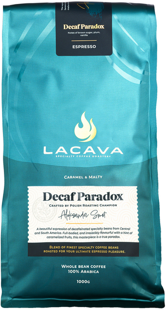 Кава в зернах LaCava Paradox Decaf Espresso без кофеїну 1 кг (5905215161384) - зображення 1