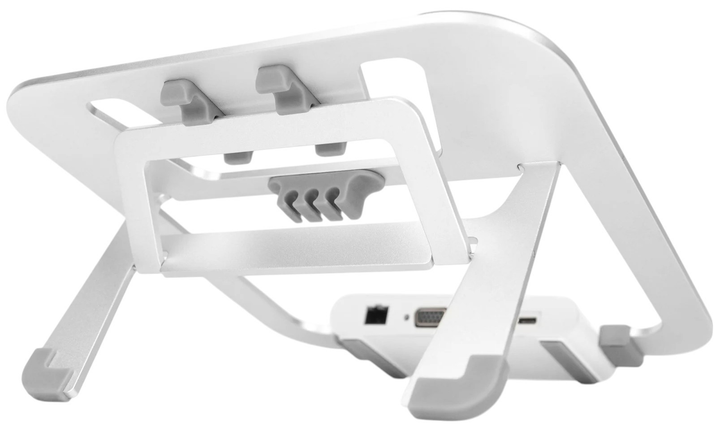 Stacja dokująca stojak Digitus do laptopa regulowana USB Type-C 8 portów Aluminium Silver (DA-90408) - obraz 5