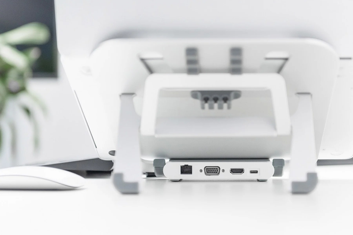Stacja dokująca stojak Digitus do laptopa regulowana USB Type-C 8 portów Aluminium Silver (DA-90408) - obraz 8