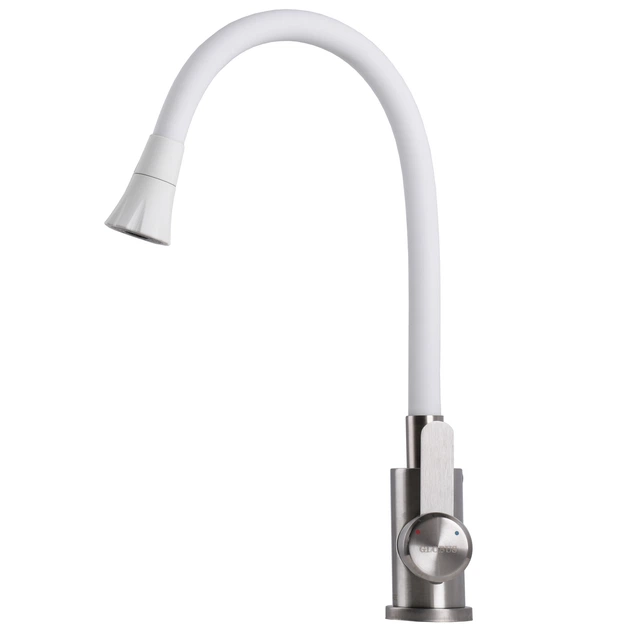 Смеситель для кухни с гибким изливом Globus Lux WIEN SBT2-203SA-W07 однорычажный, нержавейка, белый - Фото 7 Смеситель для кухни с гибким изливом Globus Lux WIEN SBT2-203SA-W07 однорычажный, нержавейка, белый - изображение 7