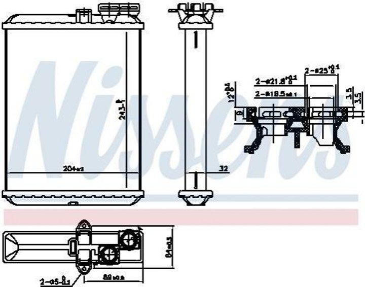 Радиатор печки NISSENS 707102 Volvo S80, V70, S60, XC90, XC70 9171503 - изображение 1