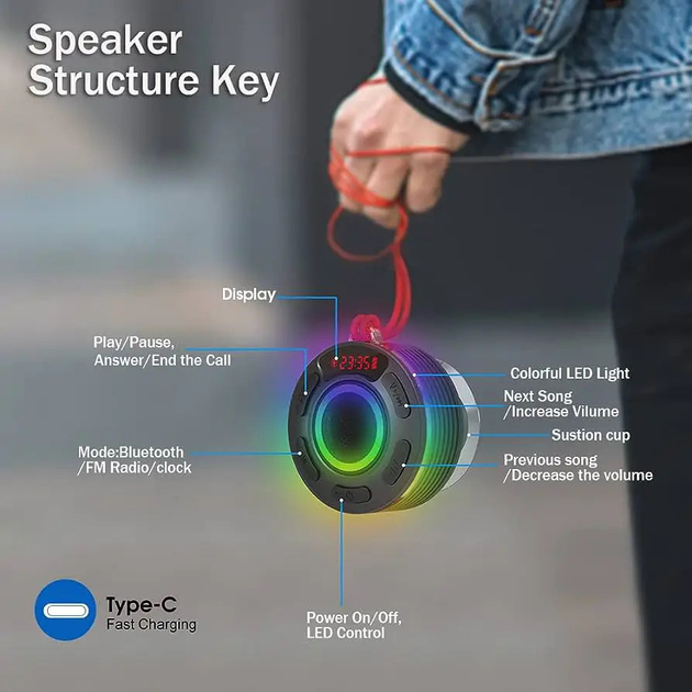 Портативная Bluetooth колонка OYIB K8 Черный - изображение 2