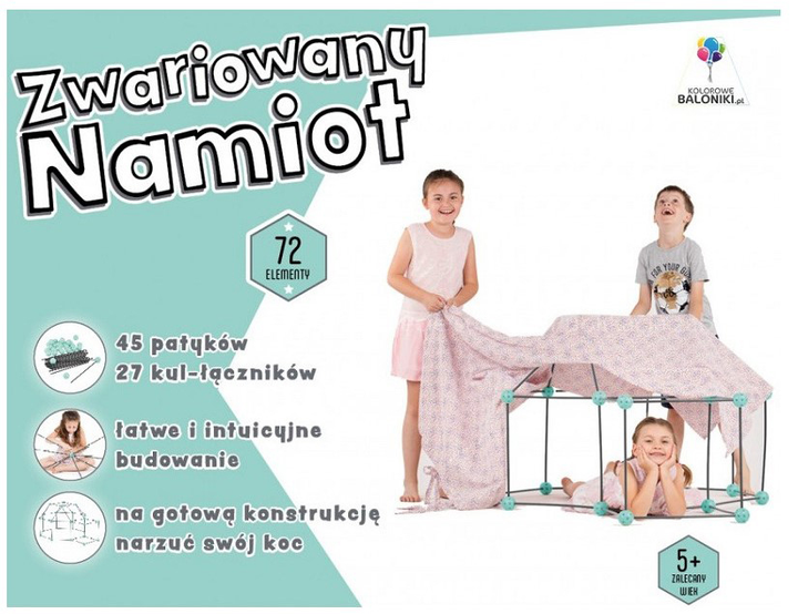 Конструктор Kolorowe Baloniki Crazy Tent Намет 72 деталі (5902596105518) - зображення 1