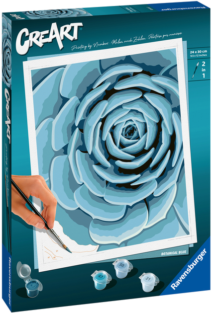 Malowanie po numerach Ravensburger CreArt Botanical Blue 24 x 30 cm (4005556236107) - obraz 1