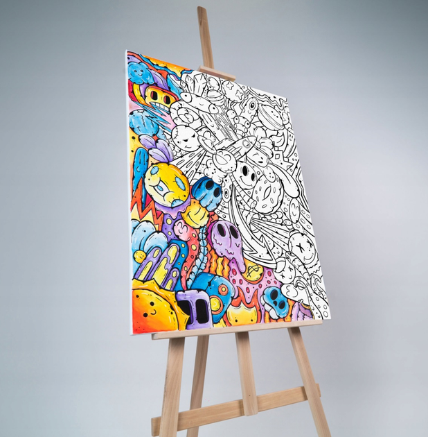 Malowanie po numerach Rawmark Płótno Doodle 30 x 40 cm (5907587835016) - obraz 3