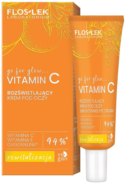 Крем для зони навколо очей Floslek Go For Glow Vitamin C висвітлюючий 30 мл (5905043022345) - зображення 1