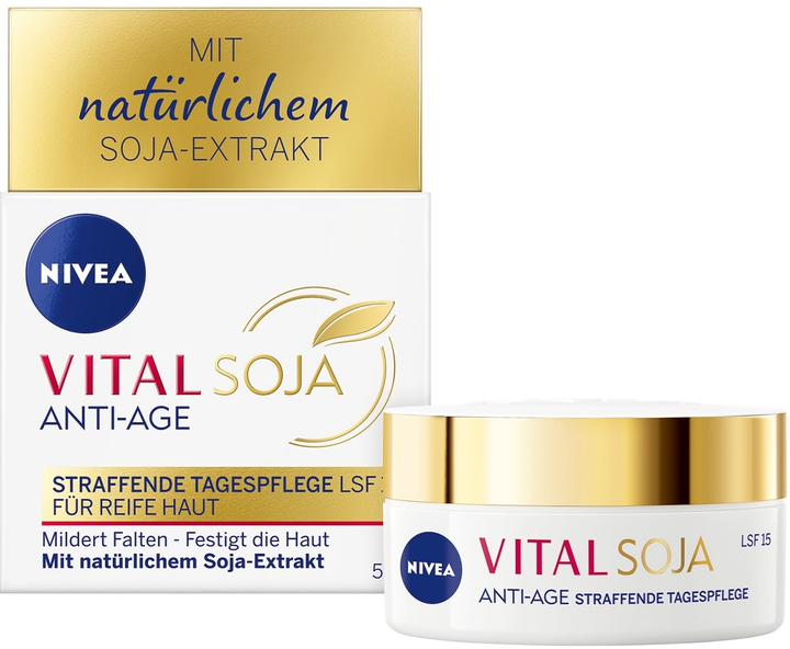 Крем для обличчя з фільтром SPF Nivea Vital Soja зміцнюючий денний 50 мл (4006000043326) - зображення 3