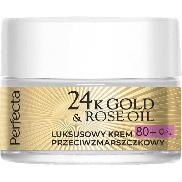 Крем для обличчя Perfecta 24K Gold & Rose Oil 80+ від зморшок 50 мл (5900525083227) - зображення 1