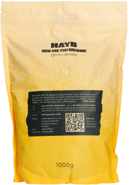 Кава в зернах Hayb Yellow Espresso Blend Dark 1 кг (5904844570154) - зображення 2