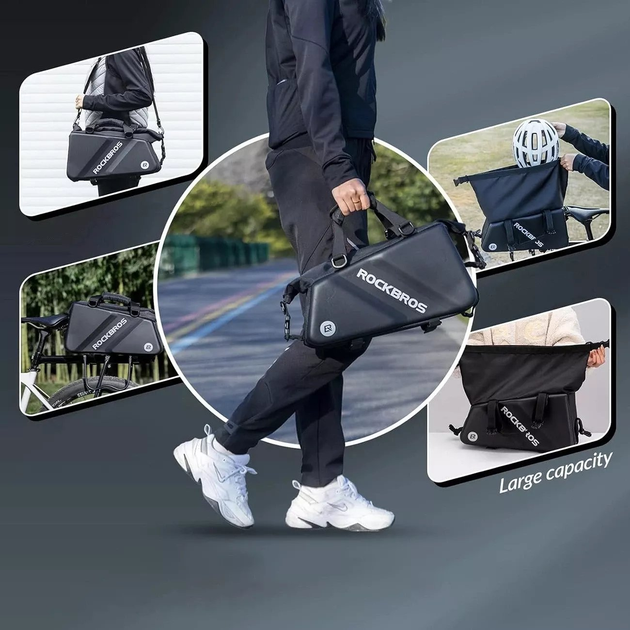 Велосумка Rockbros 30140090001 на багажник 11.6 л Black (7381758550645) - зображення 5
