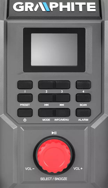 Radio akumulatorowo-sieciowe Graphite Energy+ 18 V bez akumulatora 58GE128 (5902062087959) - obraz 4