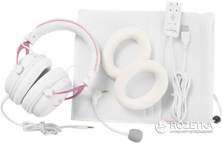 HyperX Cloud II ホワイト/ピンク Наушники Kingston HyperX Cloud II Gaming Headset (KHX-HSCP-PK