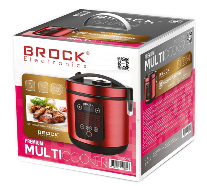 Мультиварка BROCK MC 3602 RD 700Вт 5л 36 программ сенсорное управление отложенный старт Red (MC 3602 RD#) - изображение 5