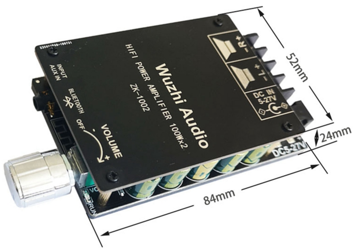 Аудио усилитель TPA3116 2.0, 2x100Вт, 5-27В, Bluetooth 5.0, AUX, ZK-1002 арт.100822-4 - Фото 3 Аудио усилитель TPA3116 2.0, 2x100Вт, 5-27В, Bluetooth 5.0, AUX, ZK-1002 арт.100822-4 - изображение 3